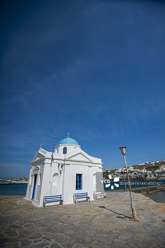 米科诺斯港教堂图片素材