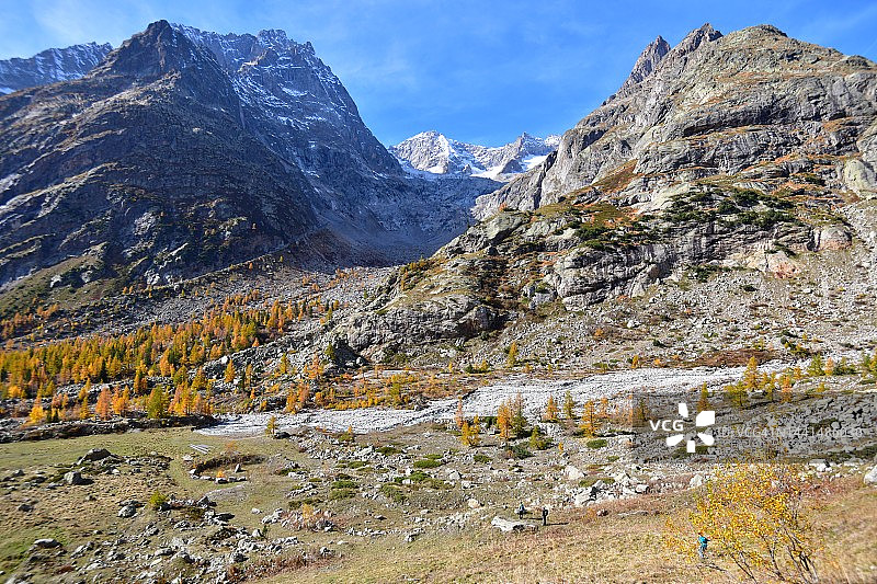 阿尔卑斯山贫瘠的冰川消融地貌图片素材