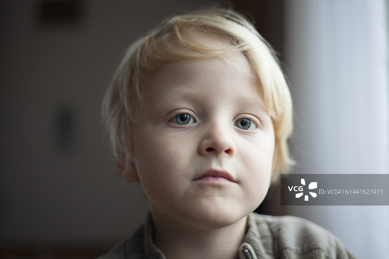 金发小男孩肖像图片素材