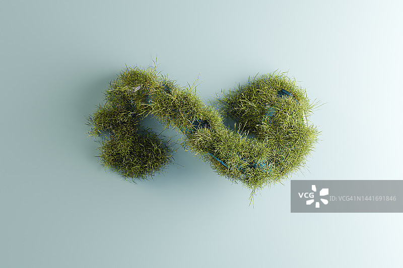 草制无限符号的3D渲染图图片素材