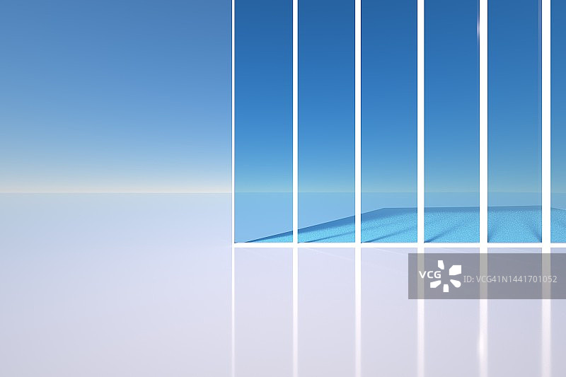 3d渲染的户外建筑空间和场地图片素材