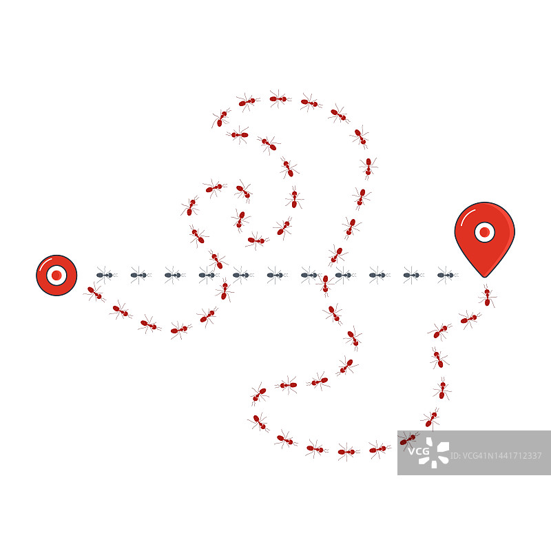 行走的蚂蚁概念插画图片素材