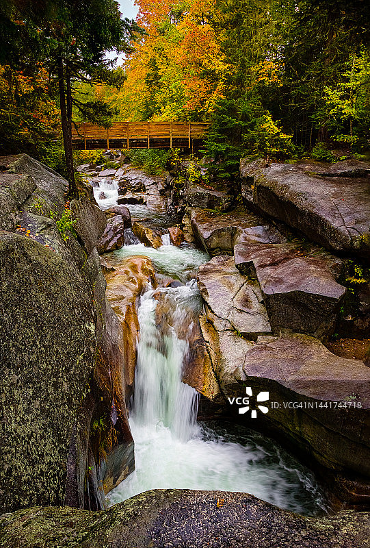 新罕布什尔州白山阿莫诺苏克上瀑布图片素材
