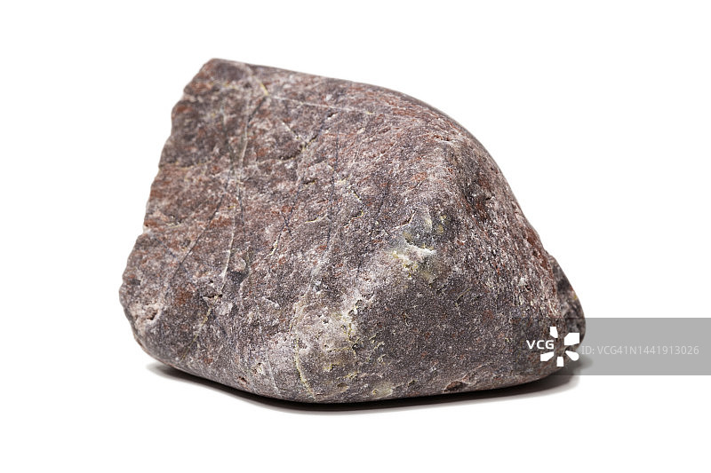 有划痕和图案的鹅卵石被孤立在白色背景上。剪切路径图片素材