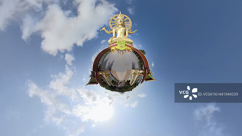 小星球效果的大佛寺图片素材