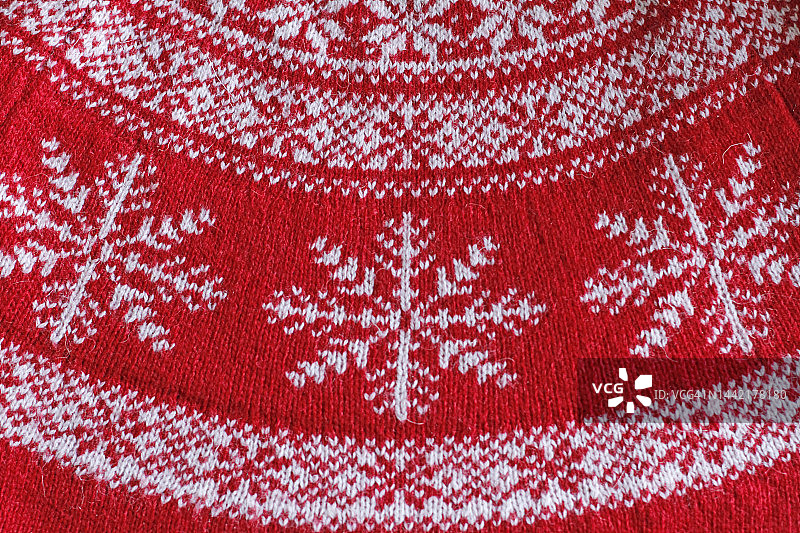 圣诞节红色针织毛衣特写背景图片素材