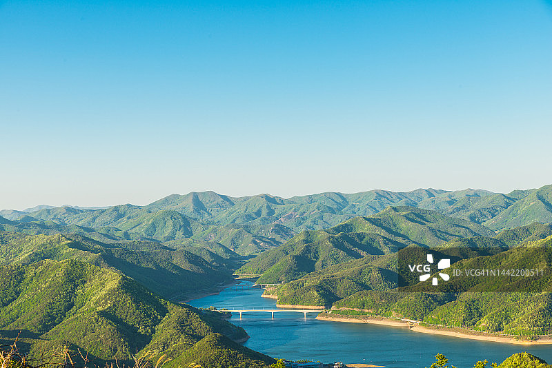 从风车天文台看到的军威湖图片素材