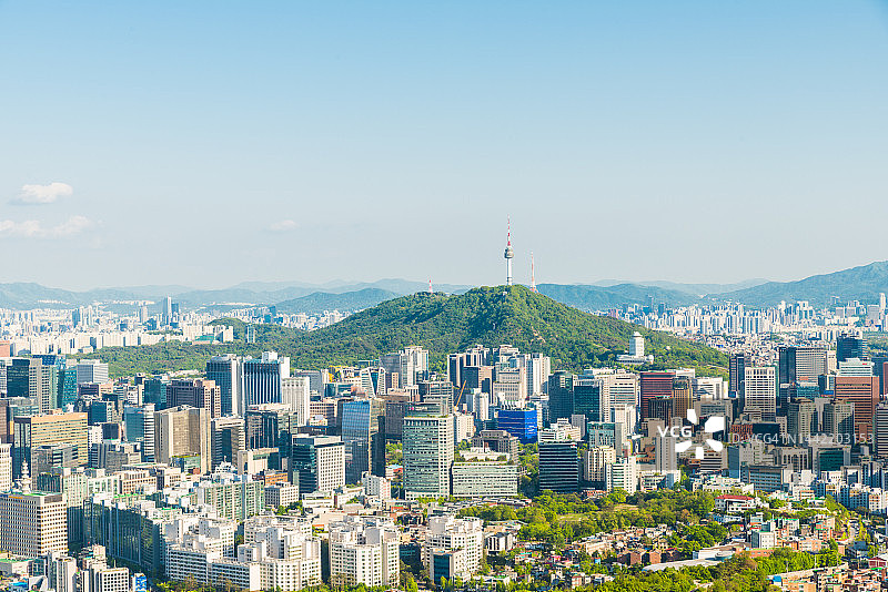 仁王山俯瞰首尔景色图片素材