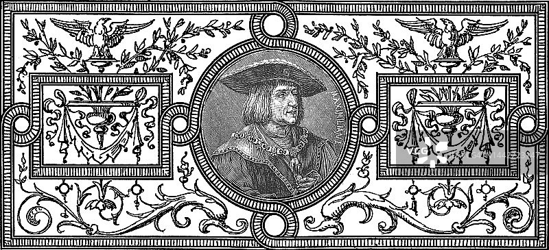 神圣罗马帝国皇帝马克西米利安一世的肖像图片素材