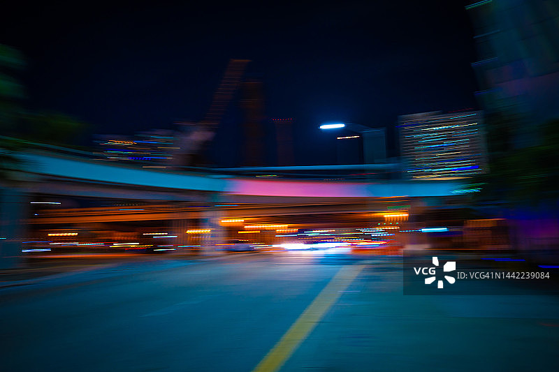 迈阿密市中心抽象交通图片素材