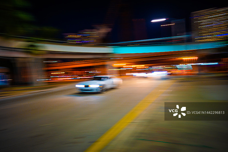 迈阿密市中心抽象交通图片素材