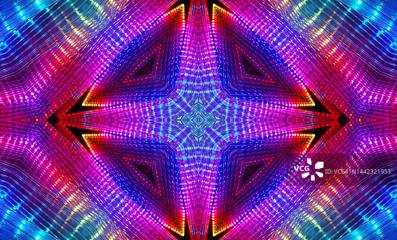 LED彩色灯光万花筒图像图片素材