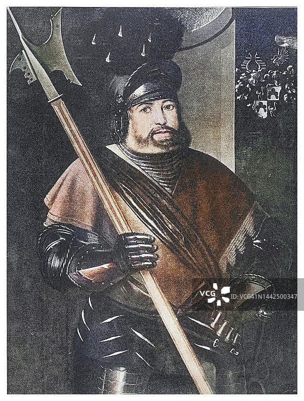 格奥尔格·冯·弗伦茨贝格肖像，德意志军事家，曾为神圣罗马帝国和哈布斯堡皇室效力图片素材