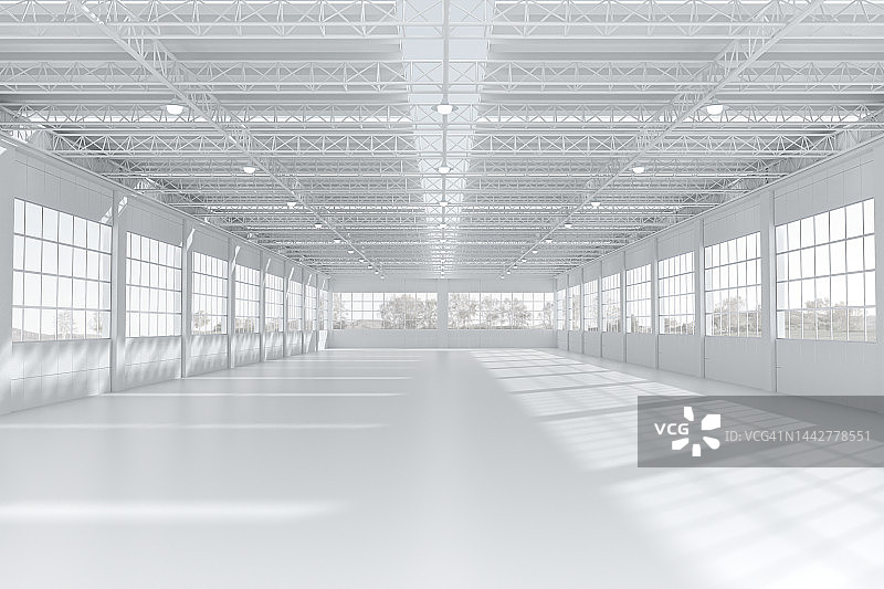 空旷的工业厂房图片素材