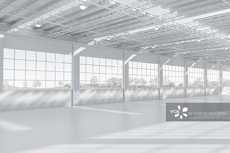 3D渲染：工业厂房图片素材