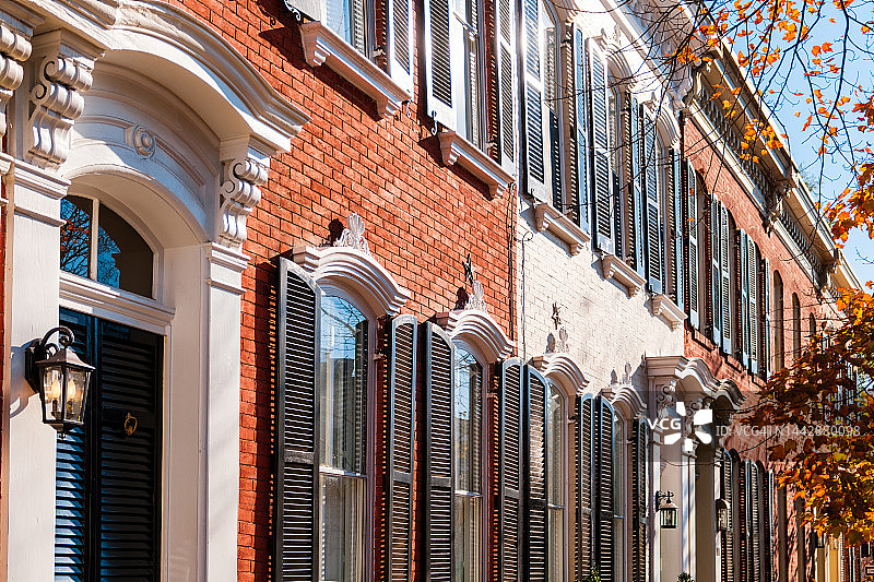弗吉尼亚州亚历山大老城的排屋图片素材