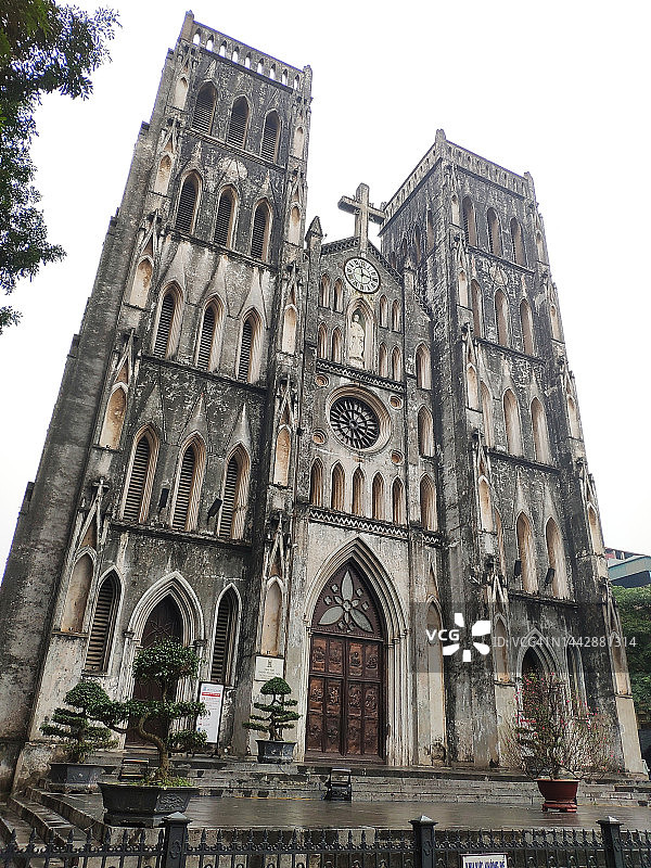 越南北部河内市的圣约瑟夫大教堂图片素材