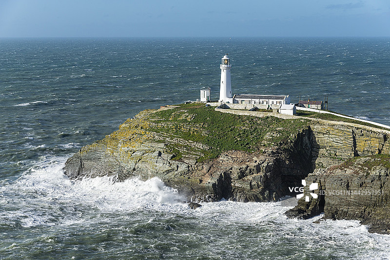 威尔士安格尔西霍利黑德南栈灯塔图片素材