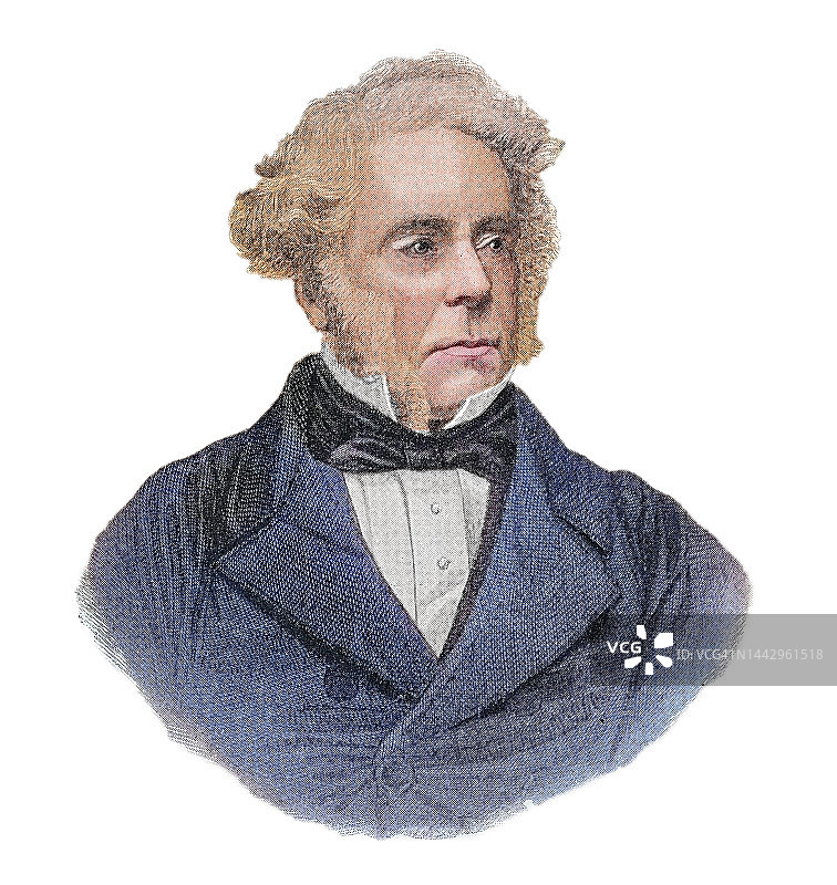 英国首相帕默斯顿肖像图片素材