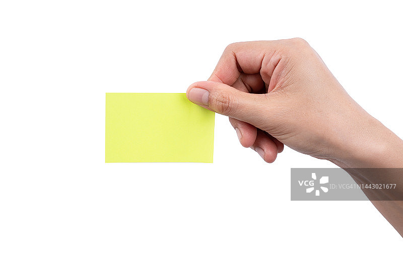 手拿白色背景上的纸张图片素材