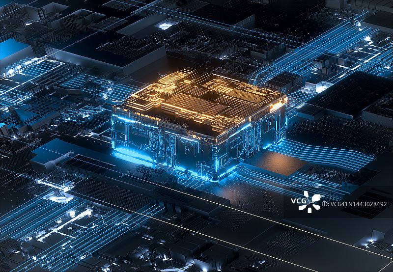 CPU和电脑芯片概念图片素材