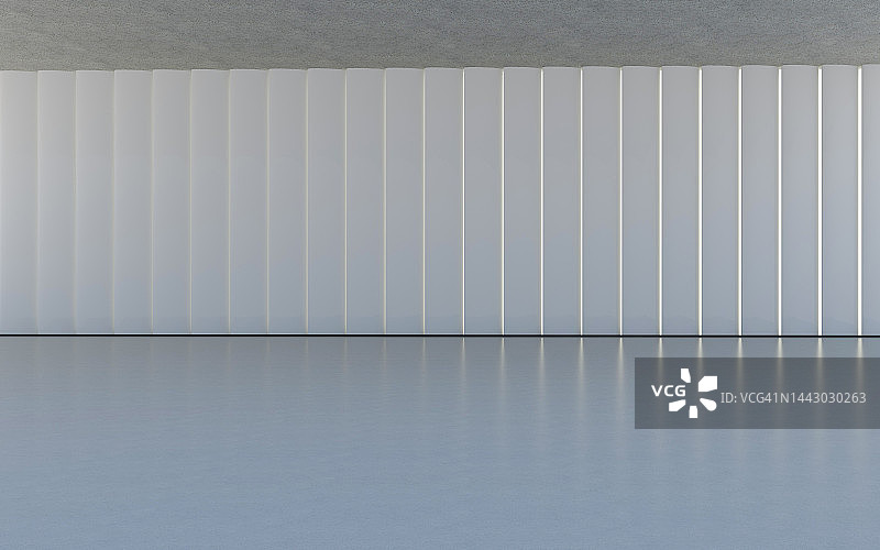 混凝土墙地面空房间3D渲染图片素材