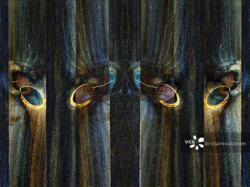 花园中木栅栏的抽象可视化特写图片素材