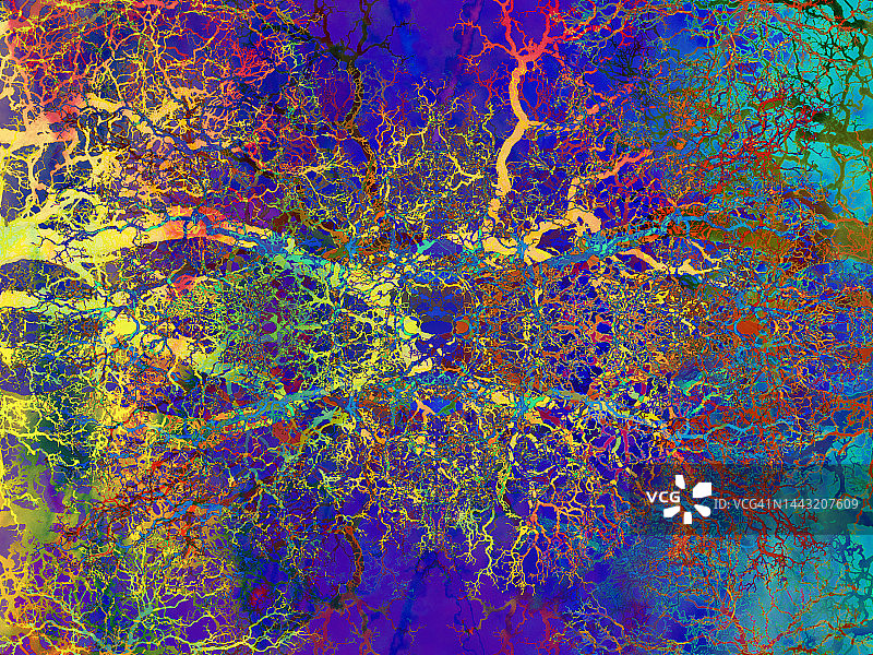 牛津分形图案的光秃树抽象可视化图片素材