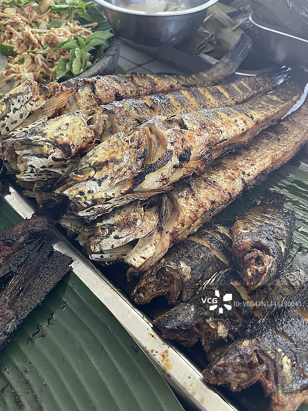 来自印度尼西亚婆罗洲的河鱼美食图片素材