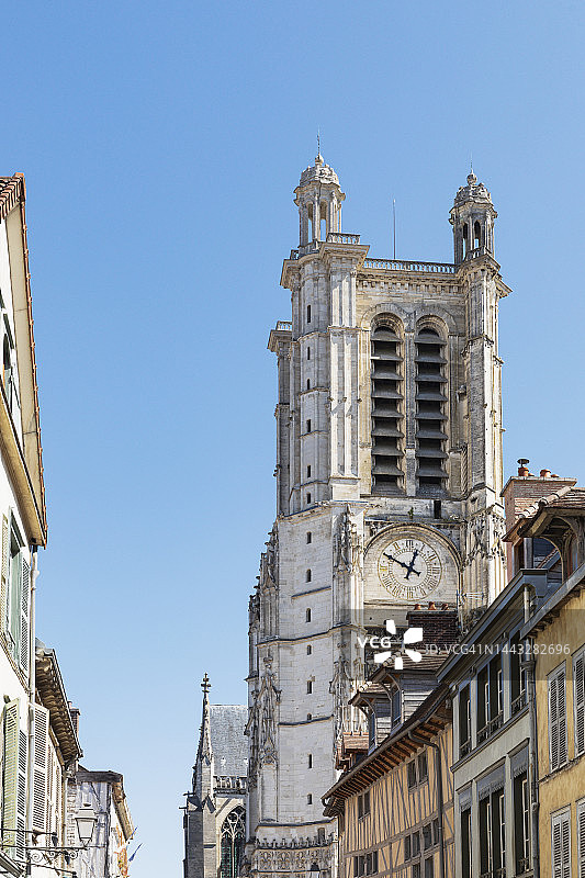 法国大东部特鲁瓦主教座堂的钟楼图片素材