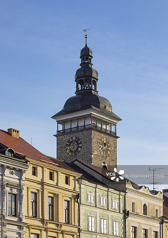 捷克南波西米亚地区：切什凯布杰约维采的黑塔图片素材
