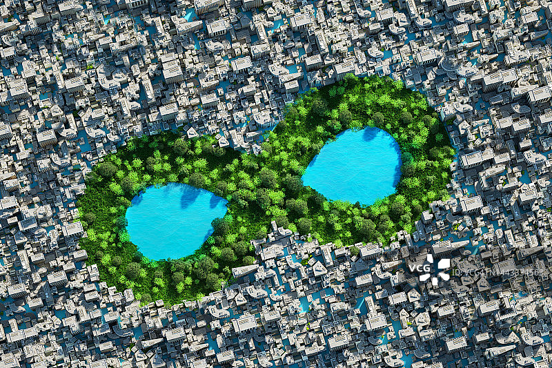 无限符号造型的城市公园图片素材