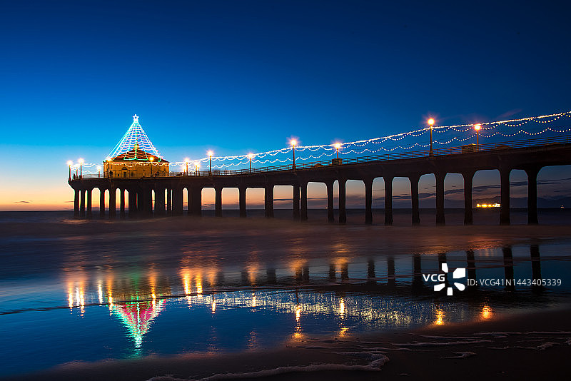 曼哈顿海滩码头圣诞节图片素材