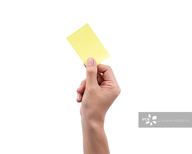 手拿白色背景上的纸张图片素材