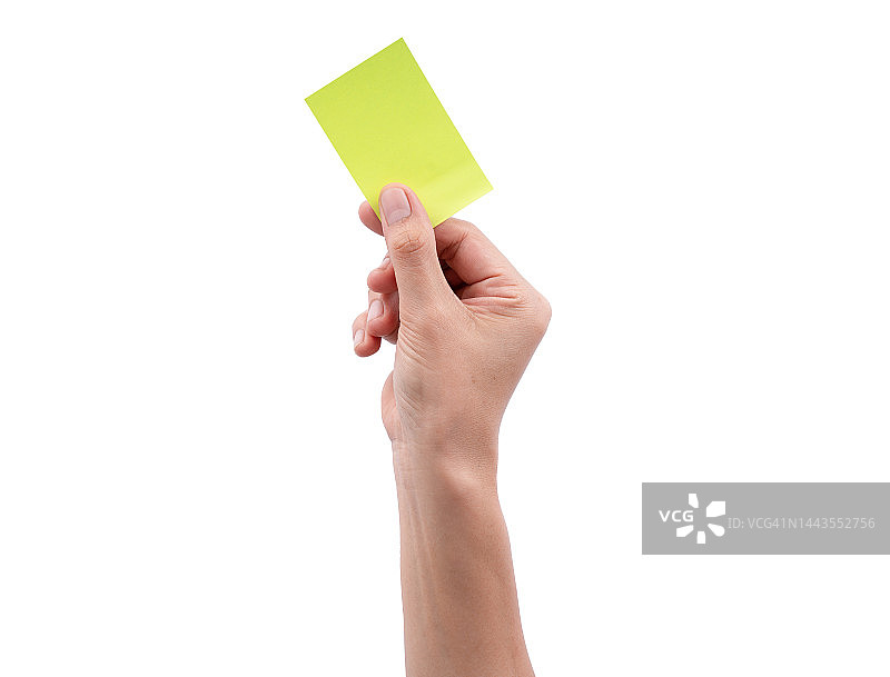 手拿白色背景上的纸张图片素材