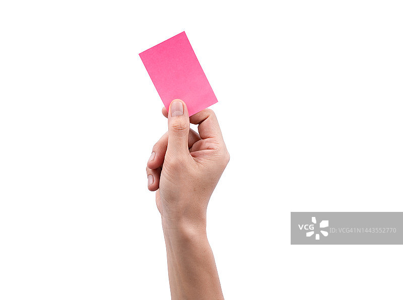 手拿白色背景上的纸张图片素材