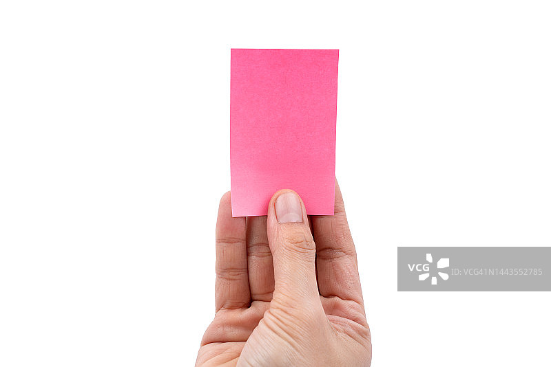 手拿白色背景上的纸张图片素材