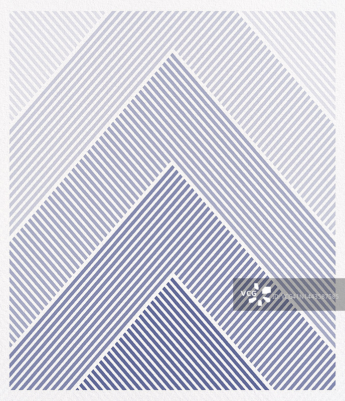 白色纹理纸背景上由蓝色斜线组成的渐变三角形图片素材