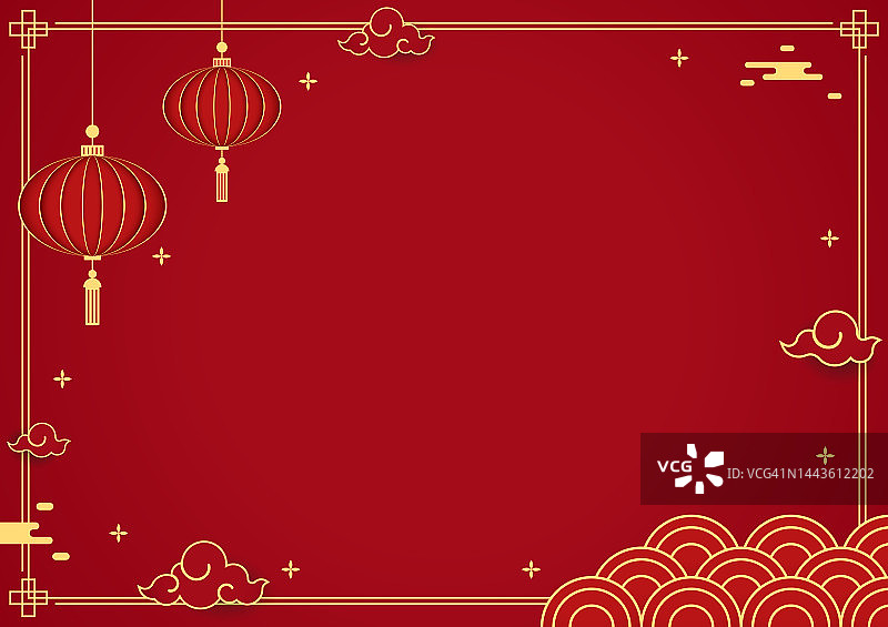 2023年中国新年快乐，带圆形展示位的中国新年banner图片素材