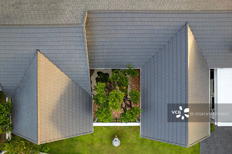 鸟瞰屋顶图片素材