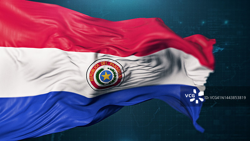 深蓝色背景上的巴拉圭国旗图片素材