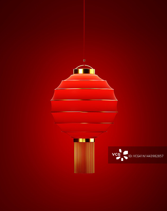 红色中国灯笼在红色背景上图片素材