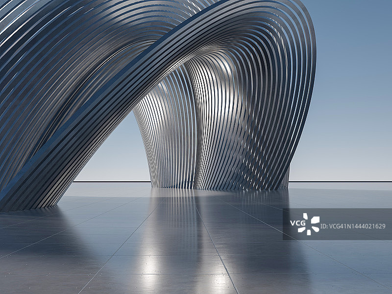 空旷的广场前的现代建筑图片素材