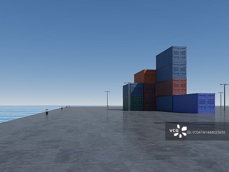 货运集装箱停车场图片素材