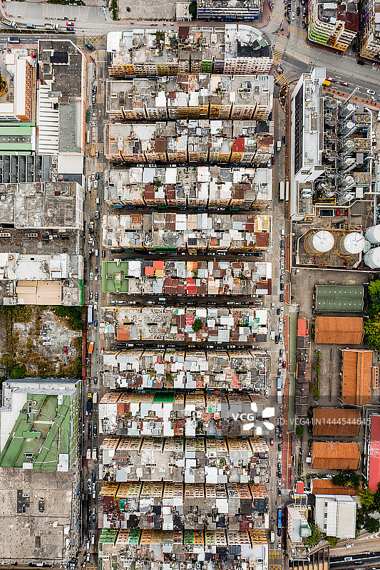 中国香港土瓜湾区的空中鸟瞰图图片素材
