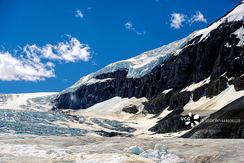 加拿大贾斯珀国家公园阿萨巴斯卡冰川的山脉与景观图片素材