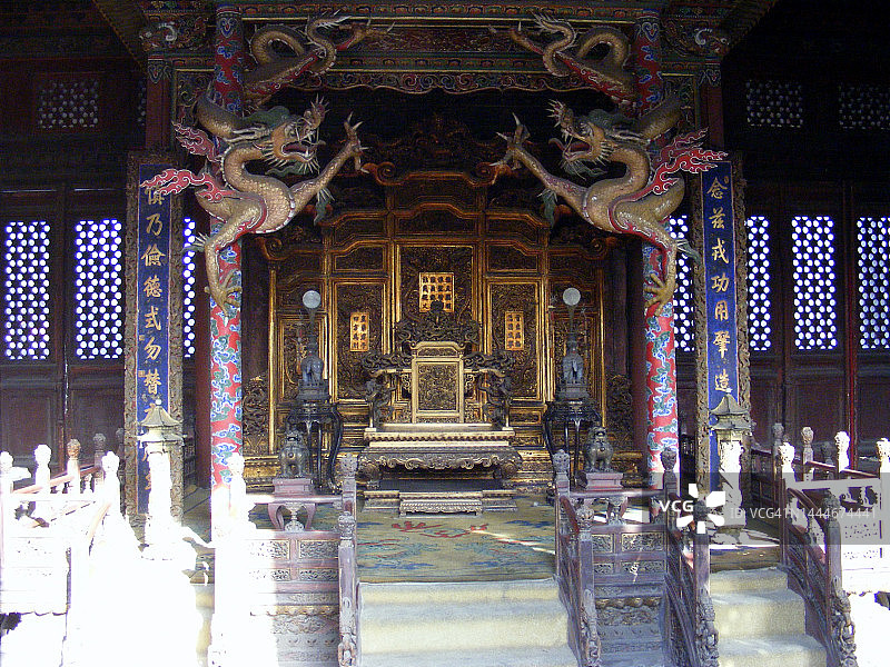 沈阳故宫皇帝宝座，中国东北图片素材