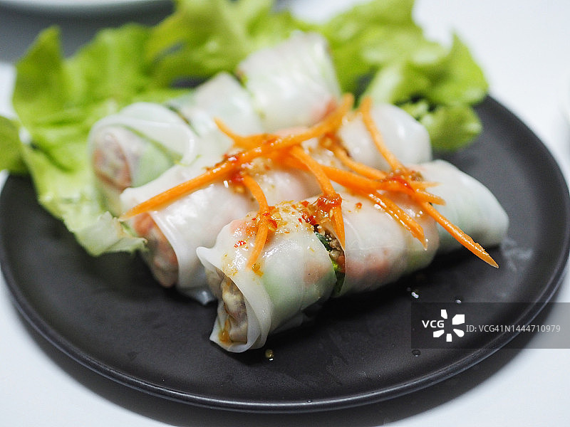 中式蒸米粉卷图片素材