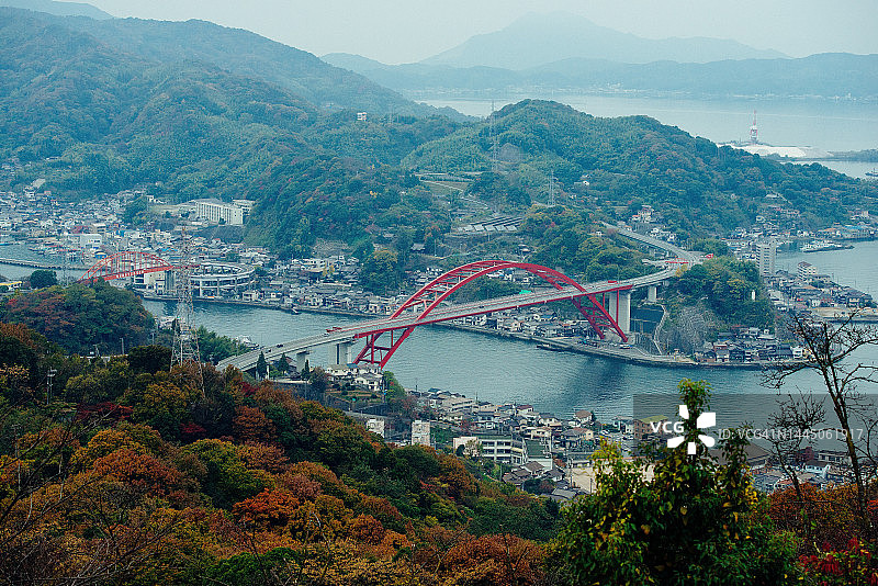 音户大桥双桥风光图片素材