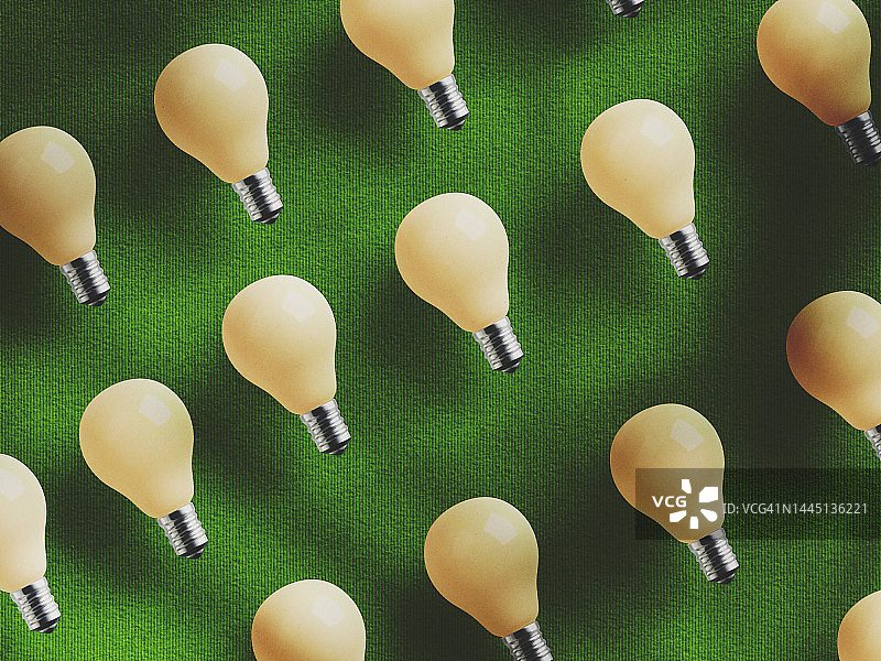 绿色灯泡无缝图案图片素材